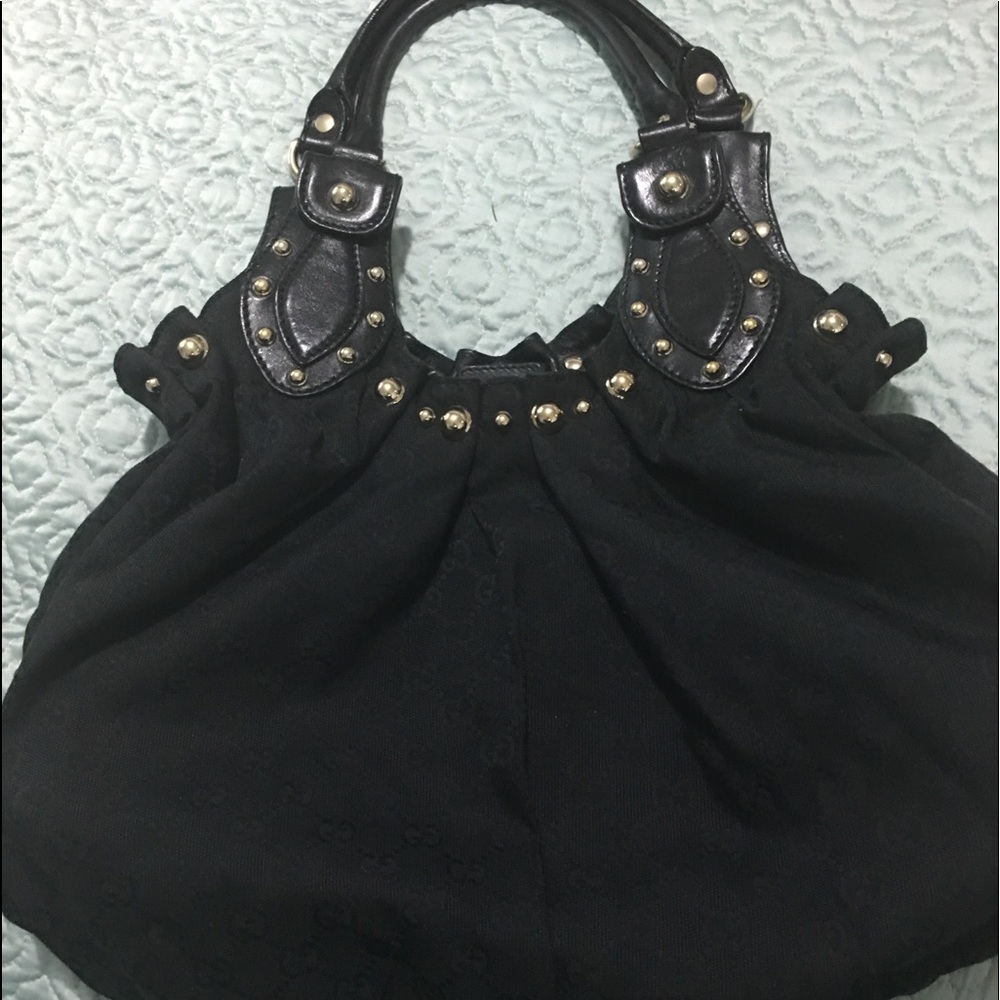 Black denim vintage Gucci handbag